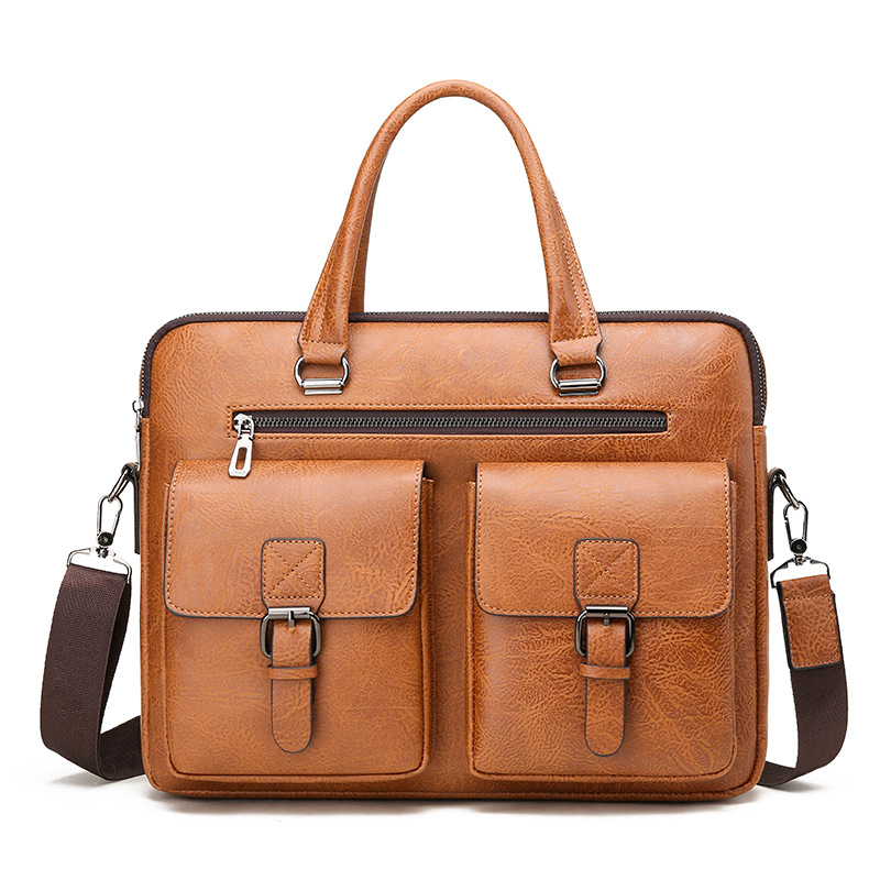 Leather Work Laptop Bag - Lüks marka adam iş evrak çantası