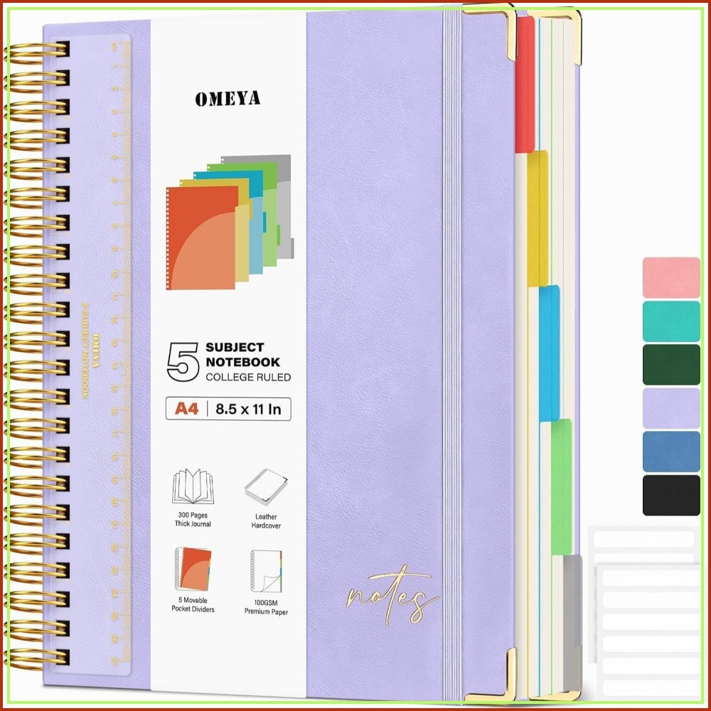 Leatherwork Products - A4 Deri 5 Bölmeli Defter, 300