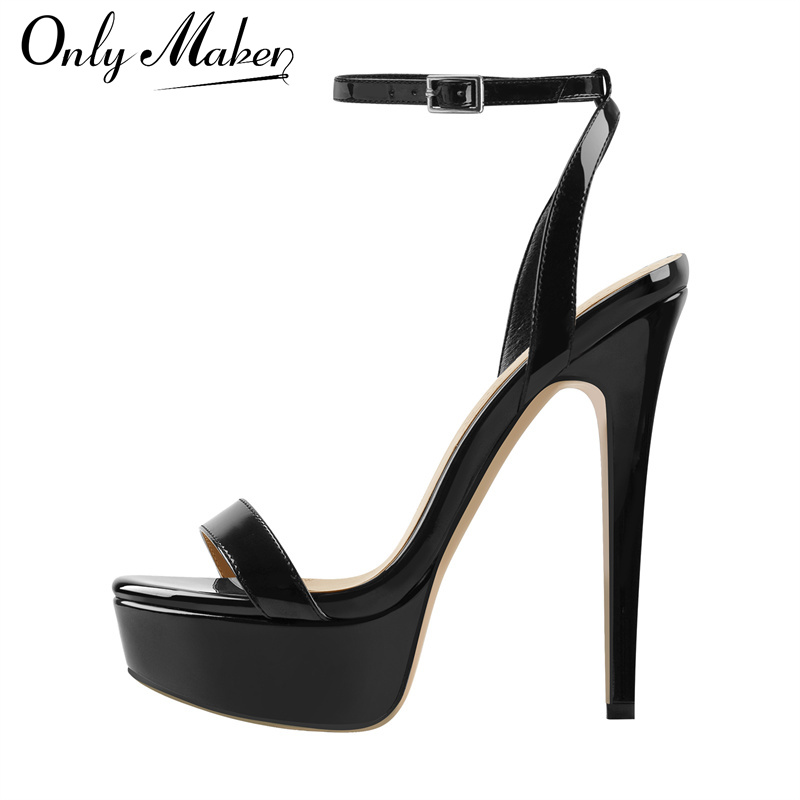 Leather Work Heels - Onlymaker Kadın Platform Stiletto Yüksek Topuklu