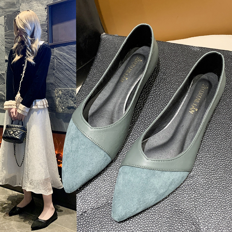 Leather Work Heels - Kadınlar için düz siyah deri ayakkabılar