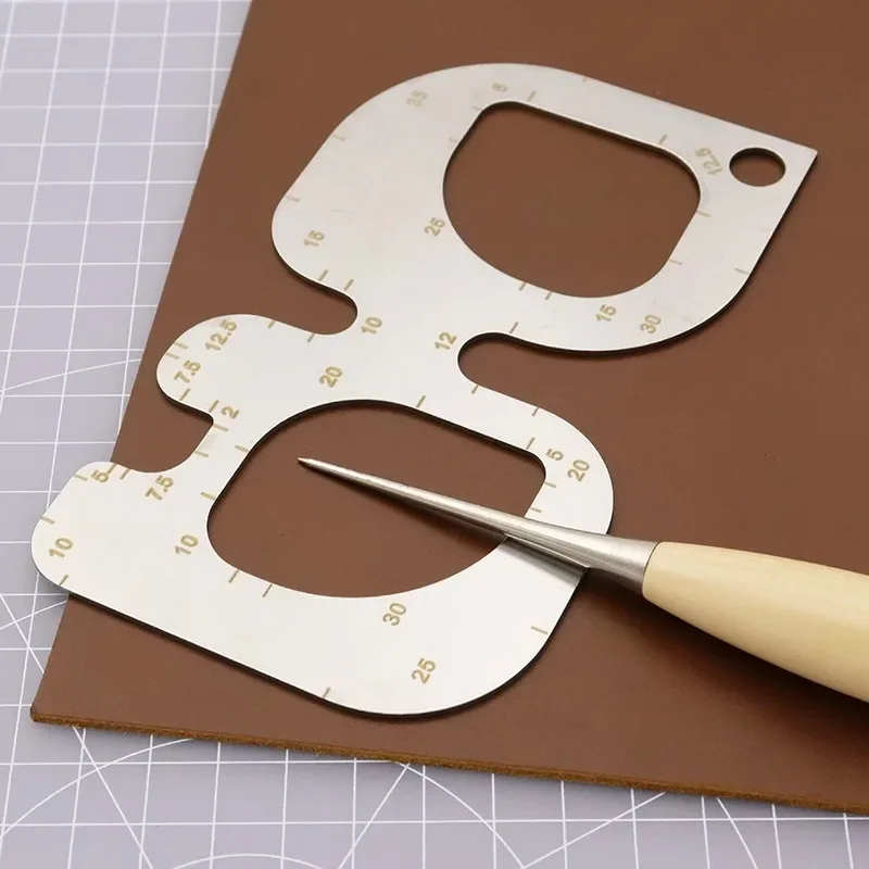 Leatherwork Ruler - R konumlandırma cetvel paslanmaz çelik fileto