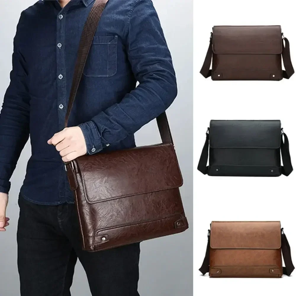 Leather Work Laptop Bag - Erkekler için evrak PU deri Tote