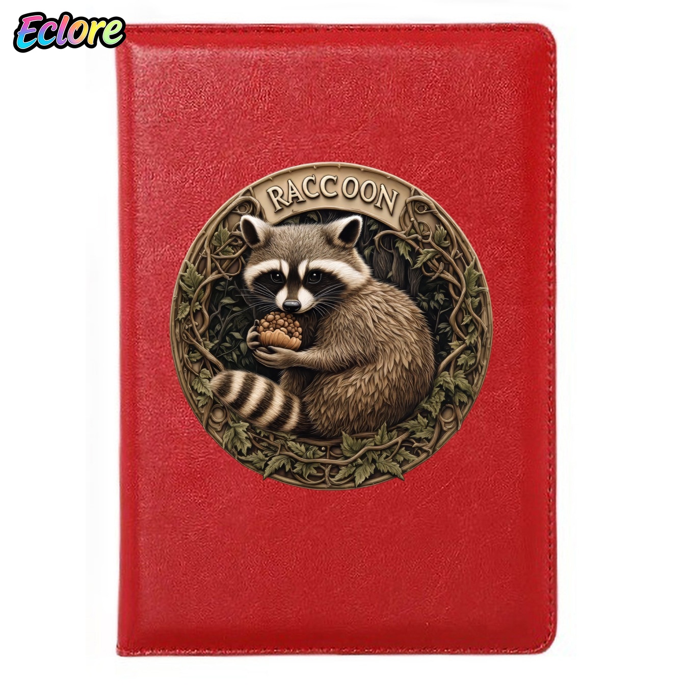Leatherwork Journal - Rakun İllüstrasyonlu Vintage Deri Günlük, Ofis,