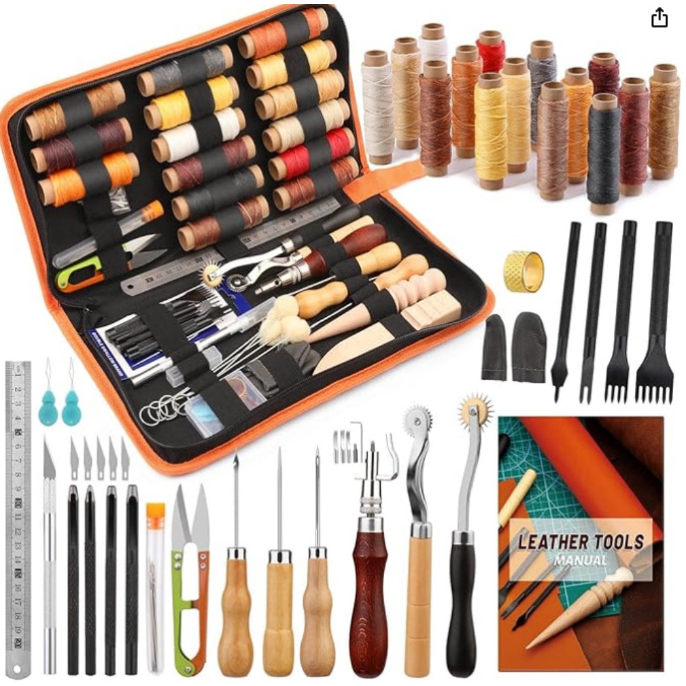 Beginner Leatherwork Kit - Deri İşleme Aletleri Pratik Deri El