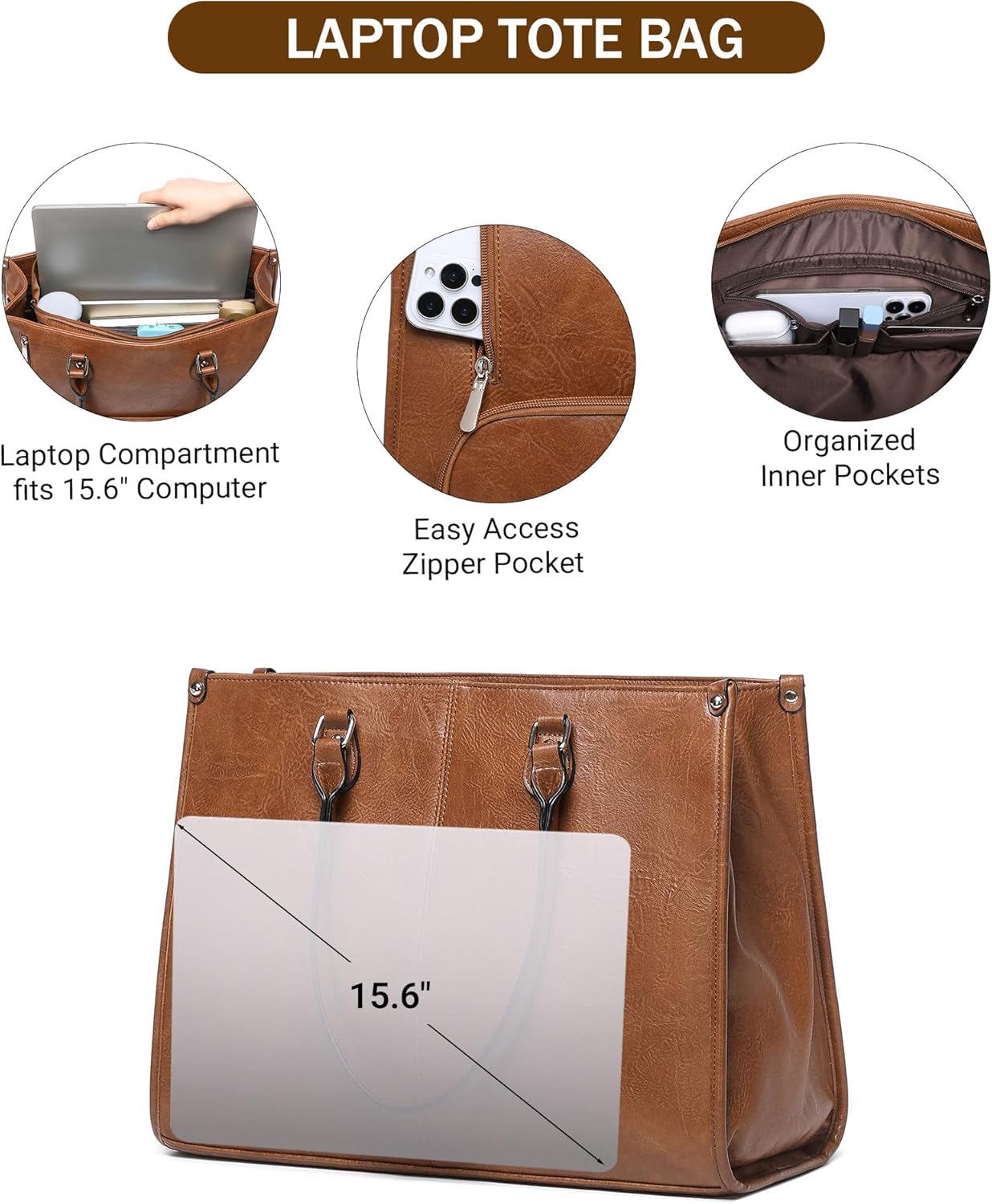 Kadınlar için İzoleli Beslenme - Leather Work Laptop Bag incelemesi ve fiyatı