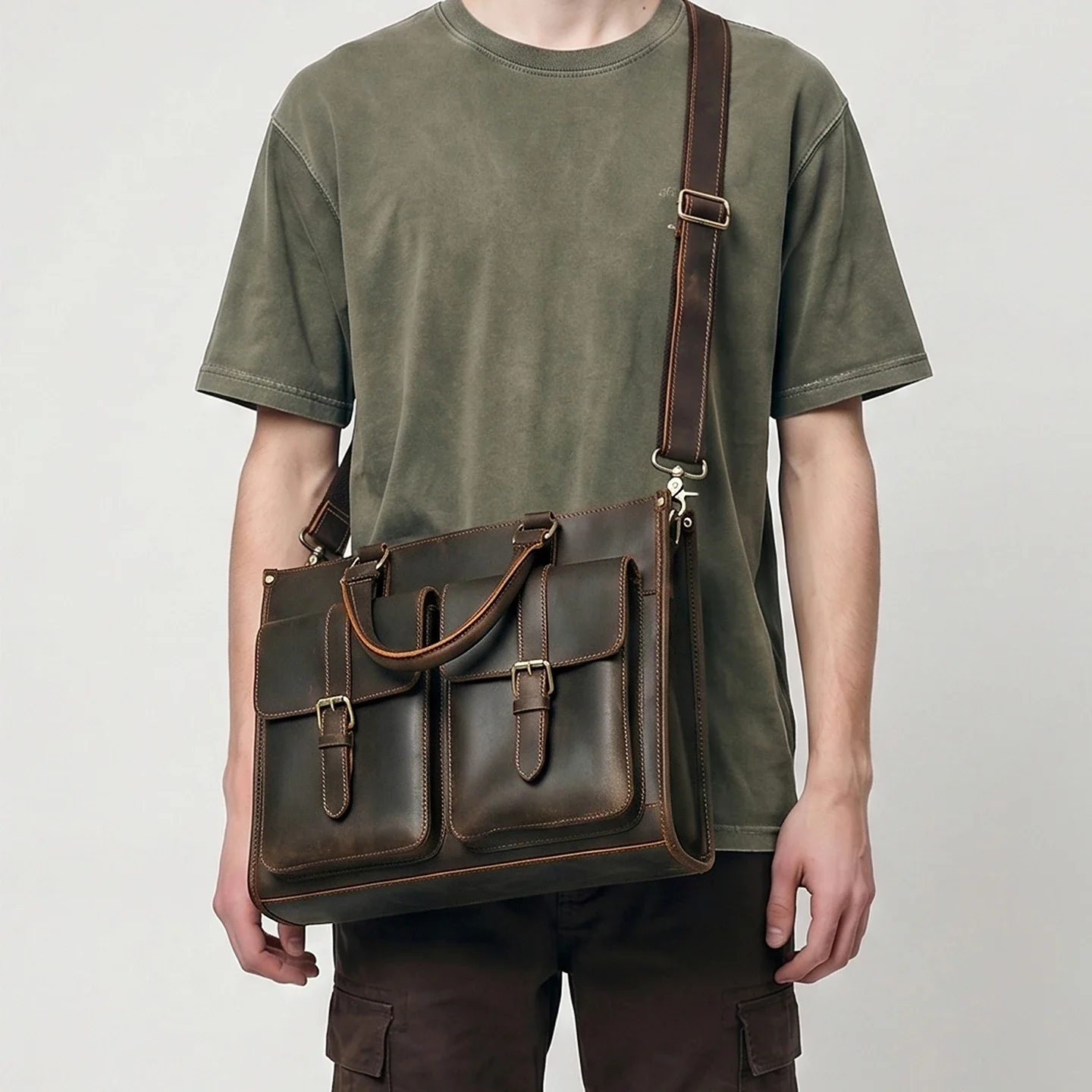 Vintage Hakiki Deri Erkekler İ - Leather Work Laptop Bag incelemesi ve fiyatı