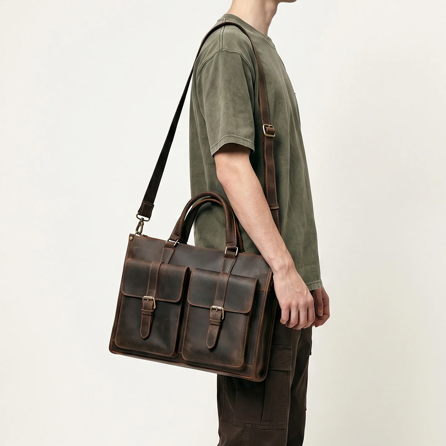 Vintage Hakiki Deri Erkekler İ - Leather Work Laptop Bag incelemesi ve fiyatı