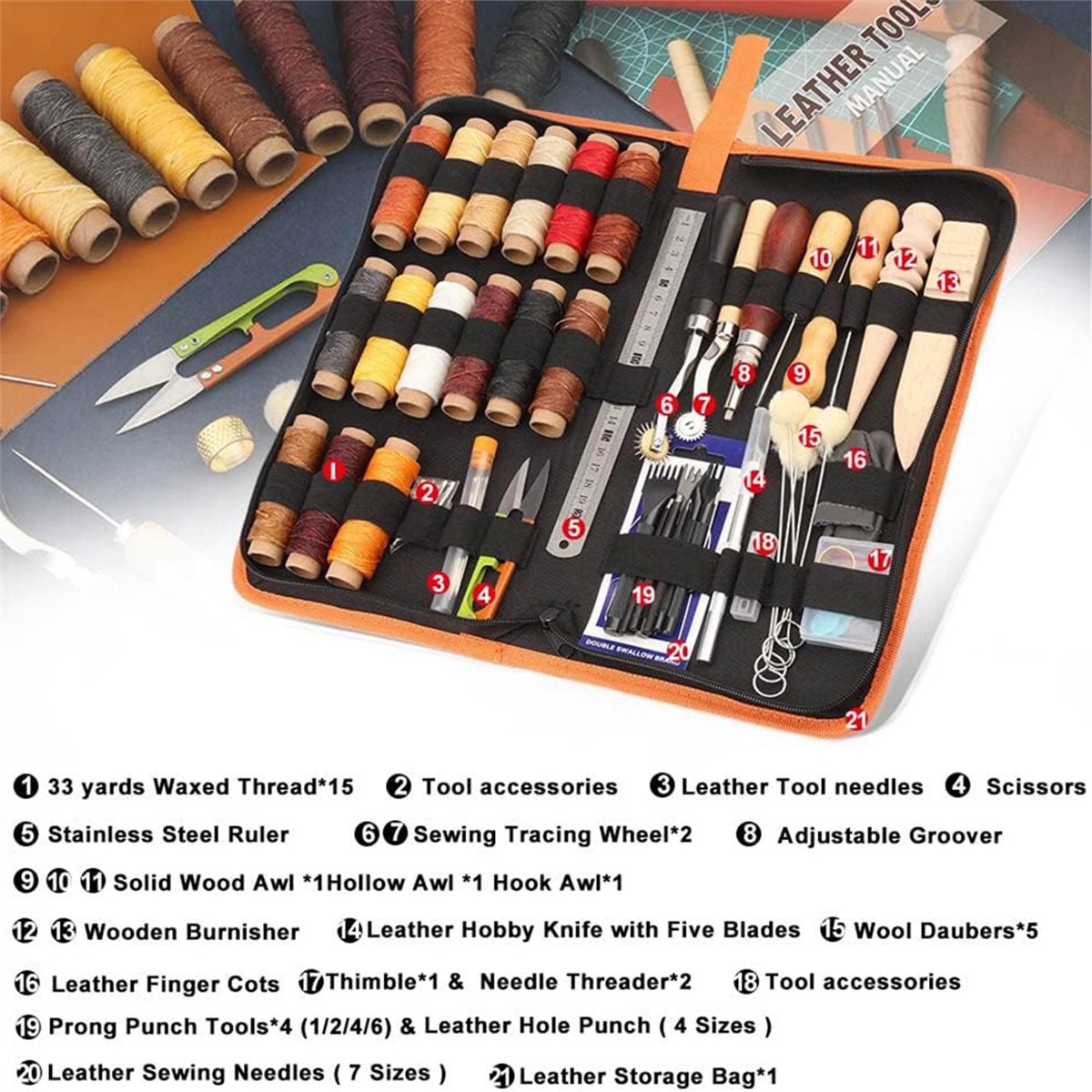 66 Parçalı Deri İşleme Alet Se - Beginner Leatherwork Kit incelemesi ve fiyatı