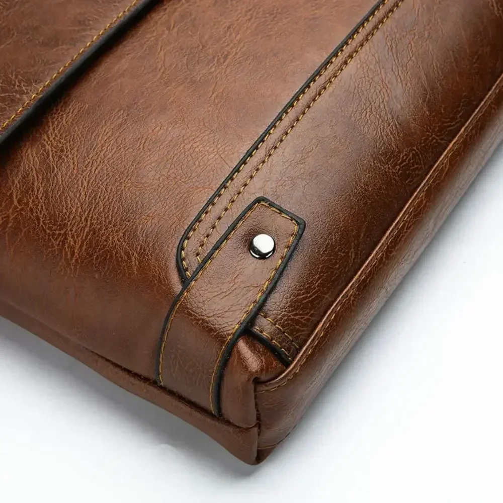 Erkekler için evrak PU deri To - Leather Work Laptop Bag incelemesi ve fiyatı