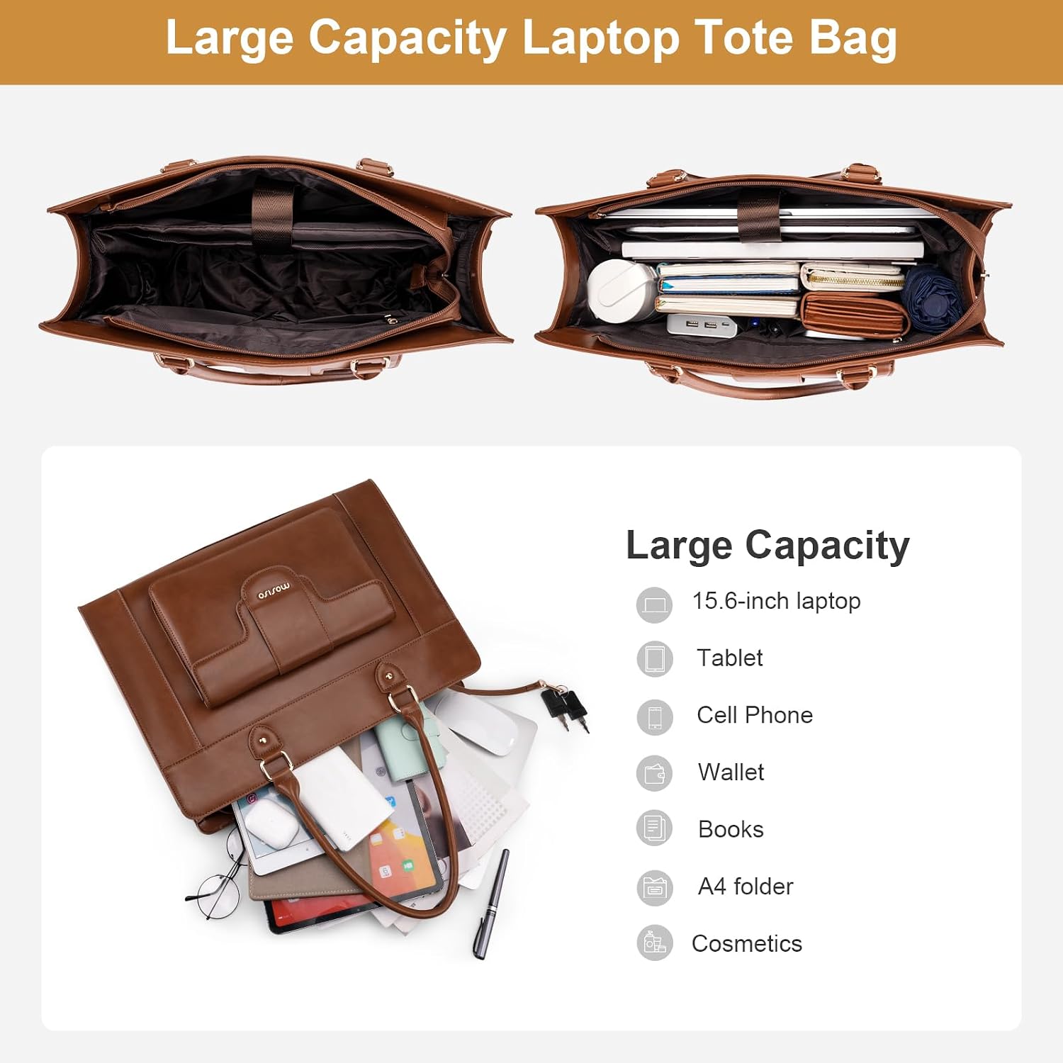 MOSISO Kadınlar için Laptop Ça - Leather Work Laptop Bag incelemesi ve fiyatı