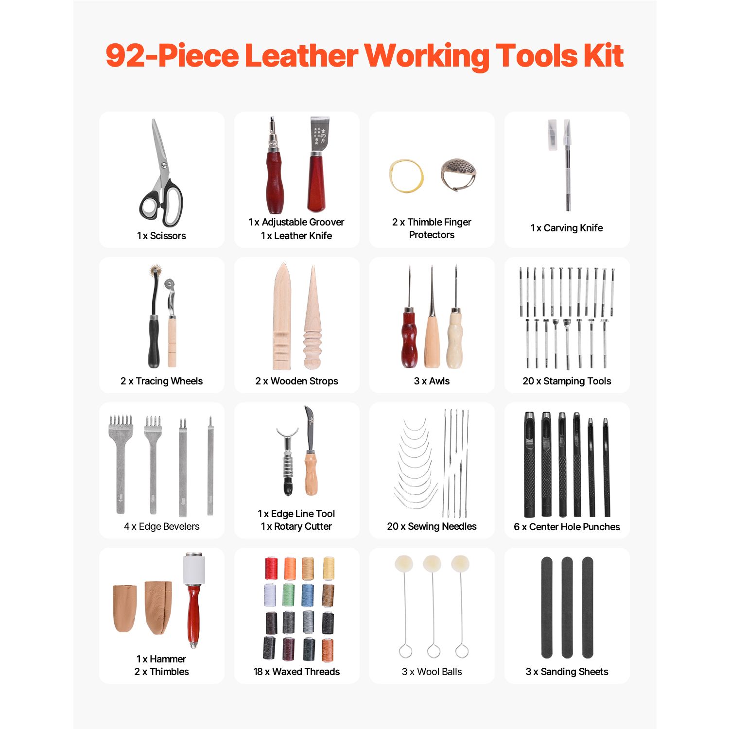Deri İşleme Alet Seti, 92 Parç - Beginner Leatherwork Kit incelemesi ve fiyatı
