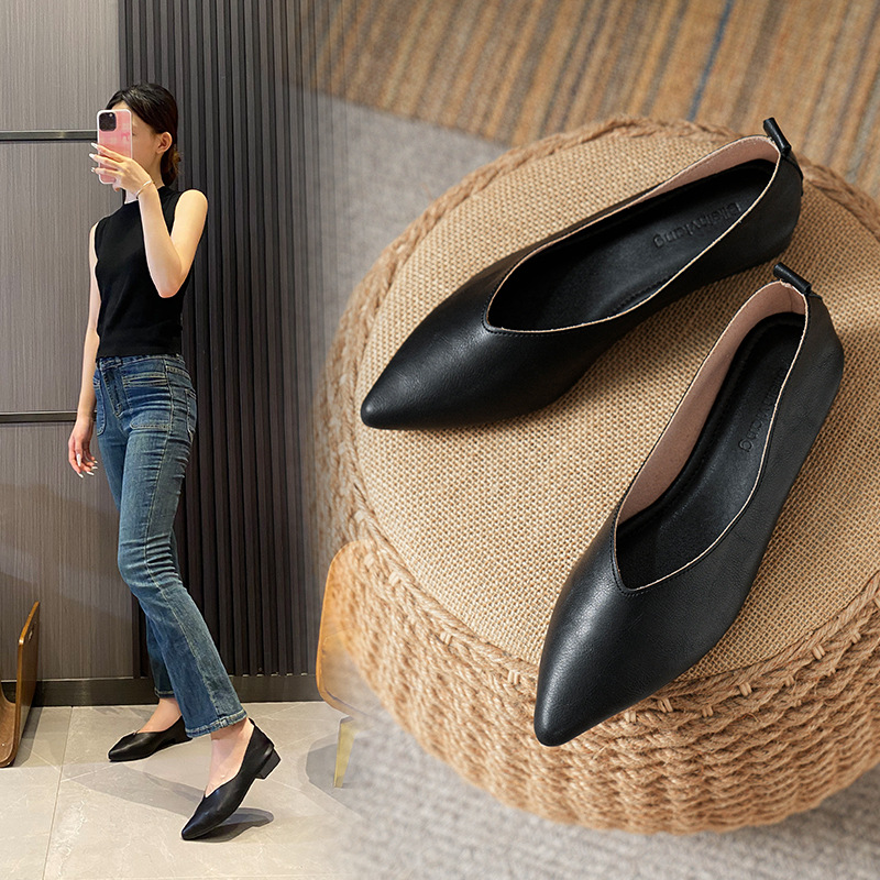 İlkbahar ve Sonbahar Moda Yeni - Leather Work Heels incelemesi ve fiyatı