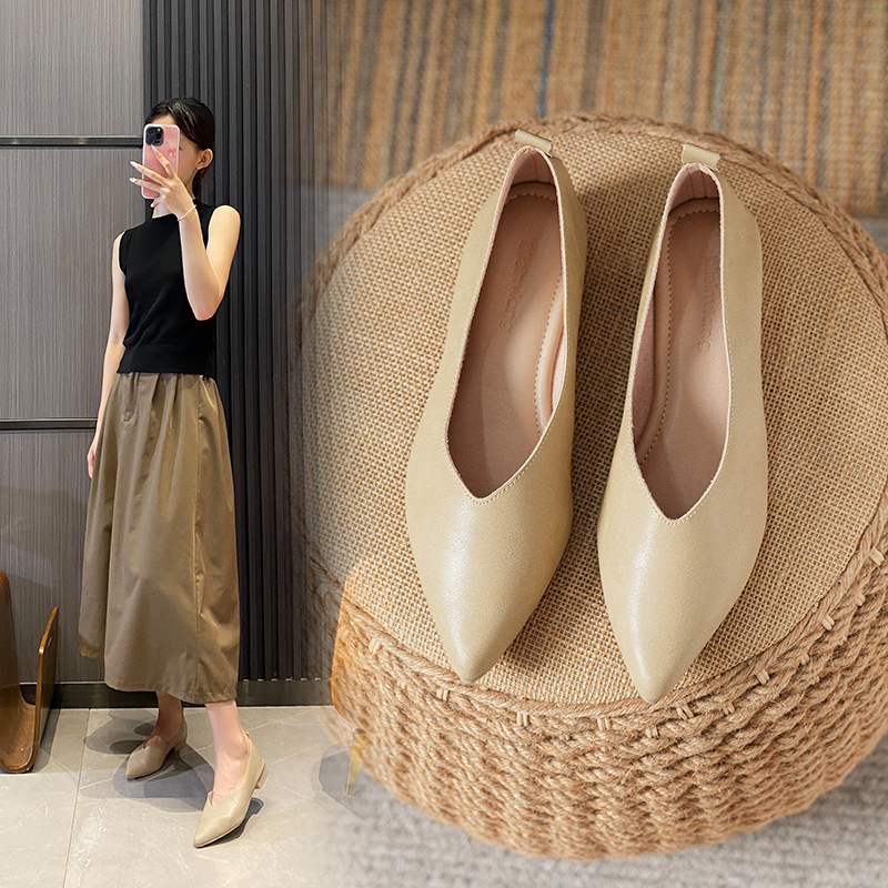 İlkbahar ve Sonbahar Moda Yeni - Leather Work Heels incelemesi ve fiyatı